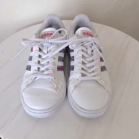 Adidas Women's Grand Court Sneakers With Floral Stripe, EGO536, US Size 7 - Picture 3 of 8